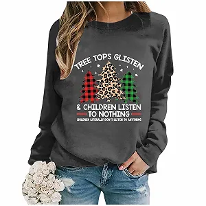 Рождественский джемпер Женская рождественская длинная худи GFPGNDFHG без капюшона, олень, Бэмби, снеговик, рождественские штаны, рождественский свитшот - Фото 1