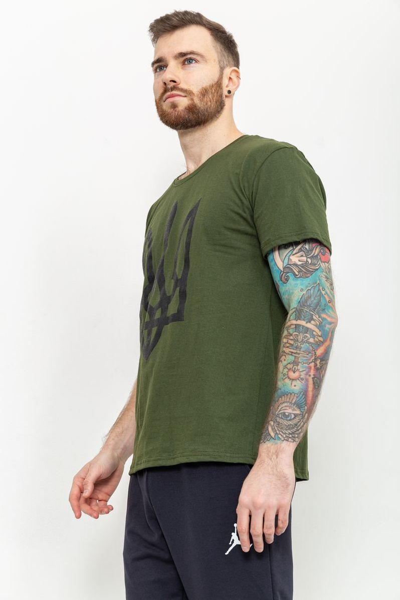 Футболка мужская Тризуб цвет хаки 226R026, фото №3 Футболка мужская Тризуб цвет хаки 226R026, фото №3