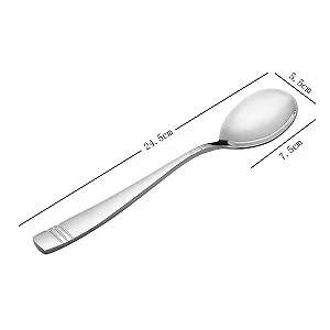 Ложка сервировочная из нержавеющей стали, большая, набор 6 штук synthetic.ua - Фото 1