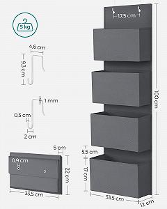 Підвісний органайзер Songmics з 4 кишенями 33,5 x 12 x 100 см synthetic.ua - Фото 1