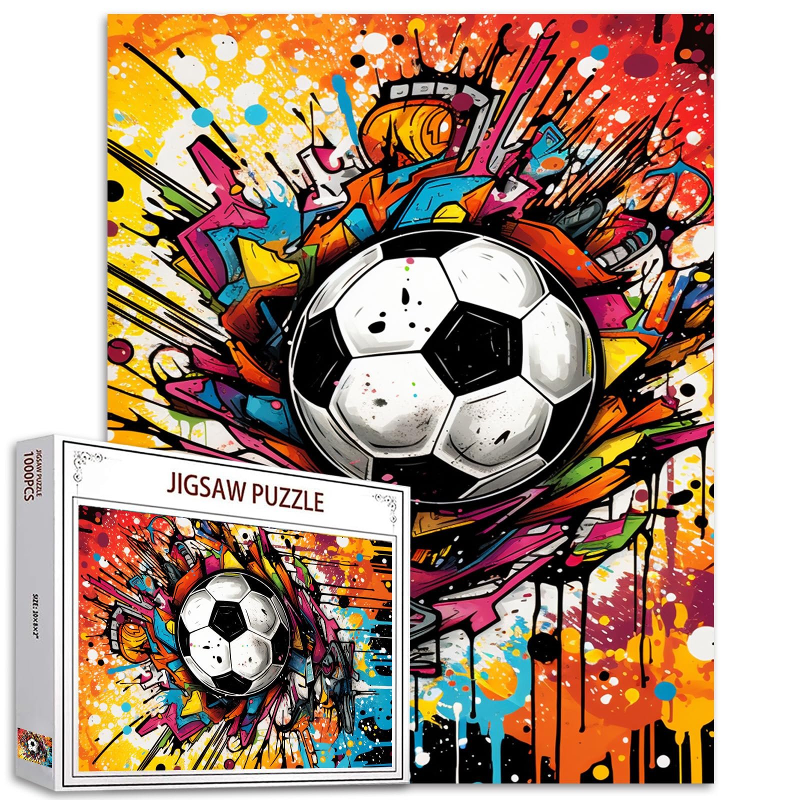 Пазл Football Graffiti 1000 деталей 50 x 70 см дерево черно-белый, фото №1