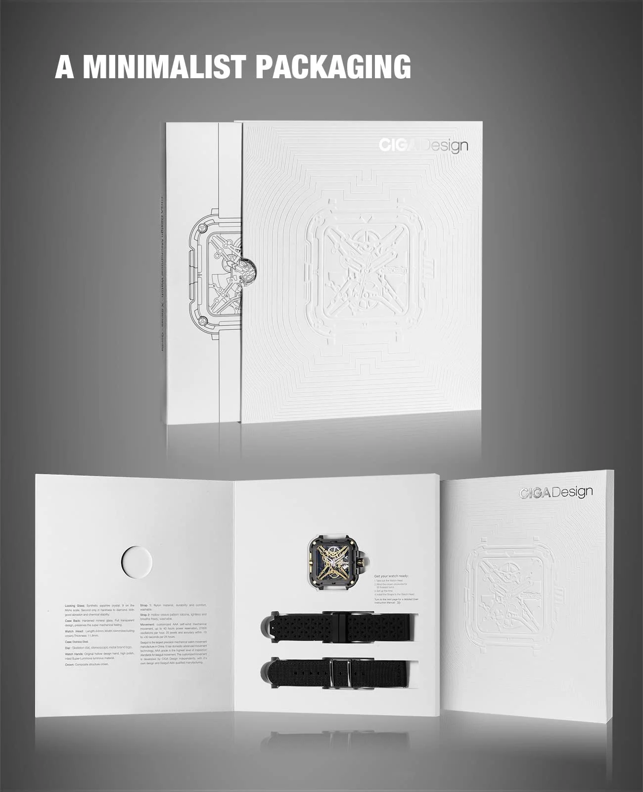 Автоматические часы CIGA Design X Series SUV Квадратные механические скелетоны Сапфировое стекло с нейлоновым и силиконовым ремешком, фото №6 Автоматические часы CIGA Design X Series SUV Квадратные механические скелетоны Сапфировое стекло с нейлоновым и силиконовым ремешком, фото №6