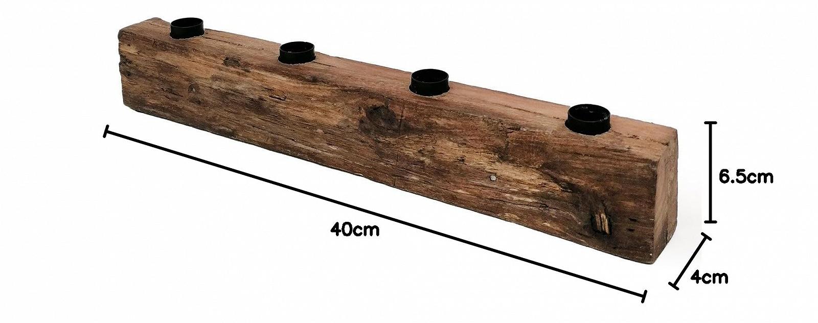 Подсвечник Mea-Living Деревянный блок Натуральное дерево 40 см для 4 тонких свечей, фото №4 Подсвечник Mea-Living Деревянный блок Натуральное дерево 40 см для 4 тонких свечей, фото №4