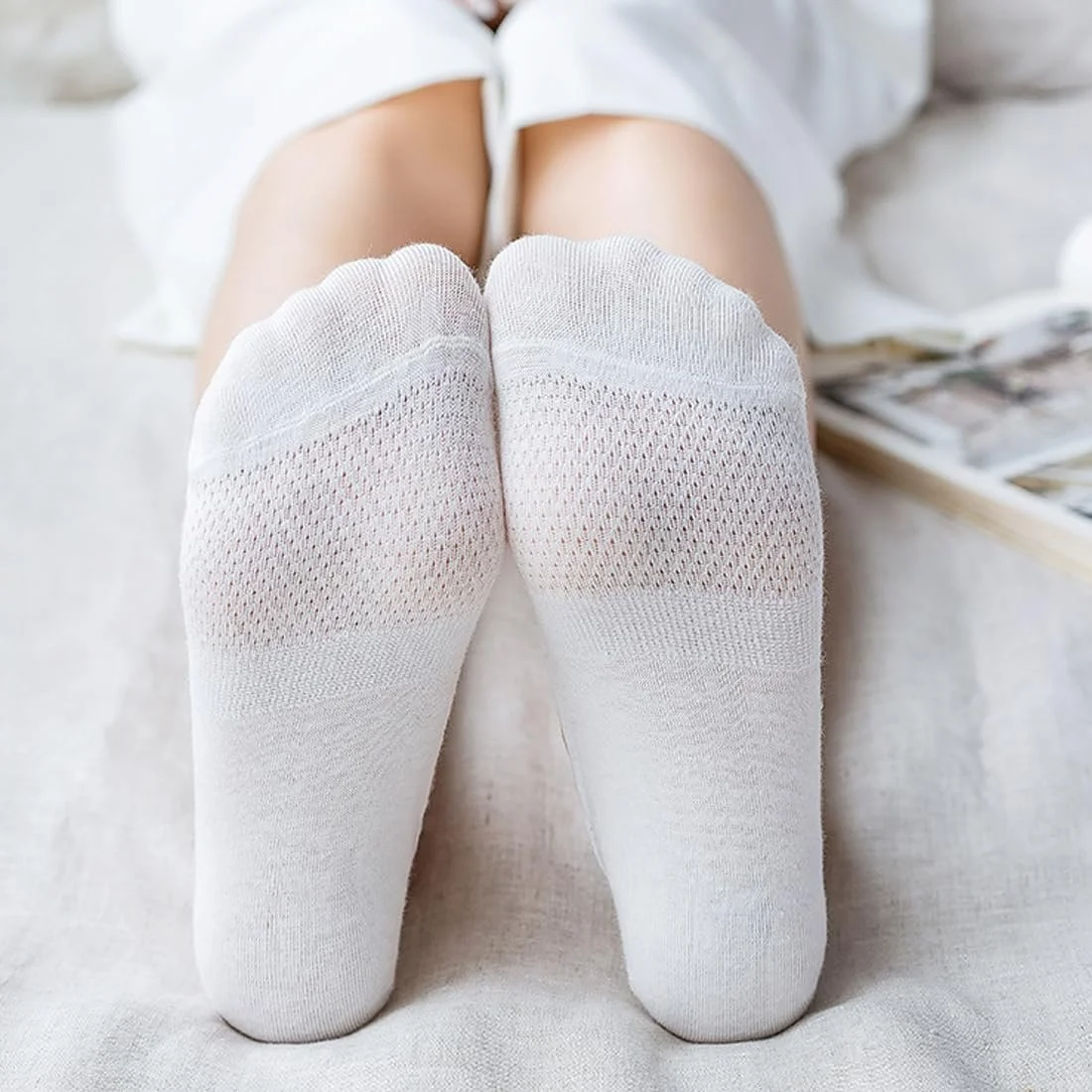 Женские носки-следки из хлопка, нескользящие - невидимые короткие мягкие дышащие носки для лоферов, кроссовок и лодочек, фото №6 Женские носки-следки из хлопка, нескользящие - невидимые короткие мягкие дышащие носки для лоферов, кроссовок и лодочек, фото №6