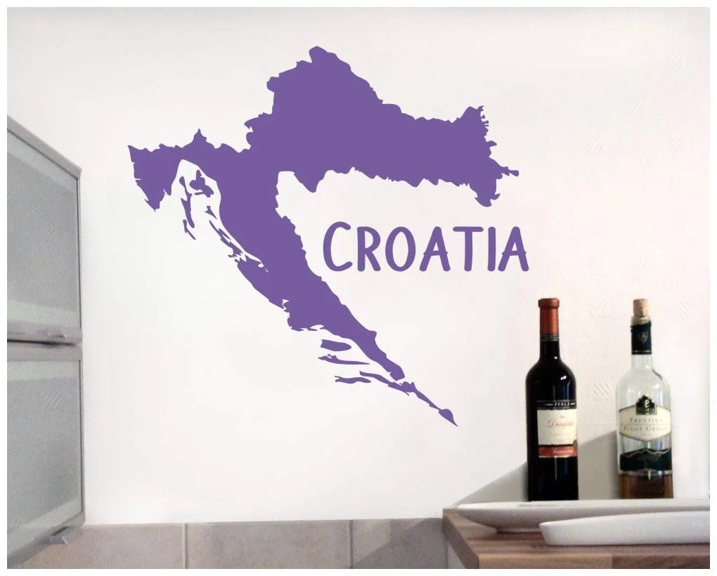 Наклейка на стену Samunshi Croatia 60 x 57 см Black, фото №3
