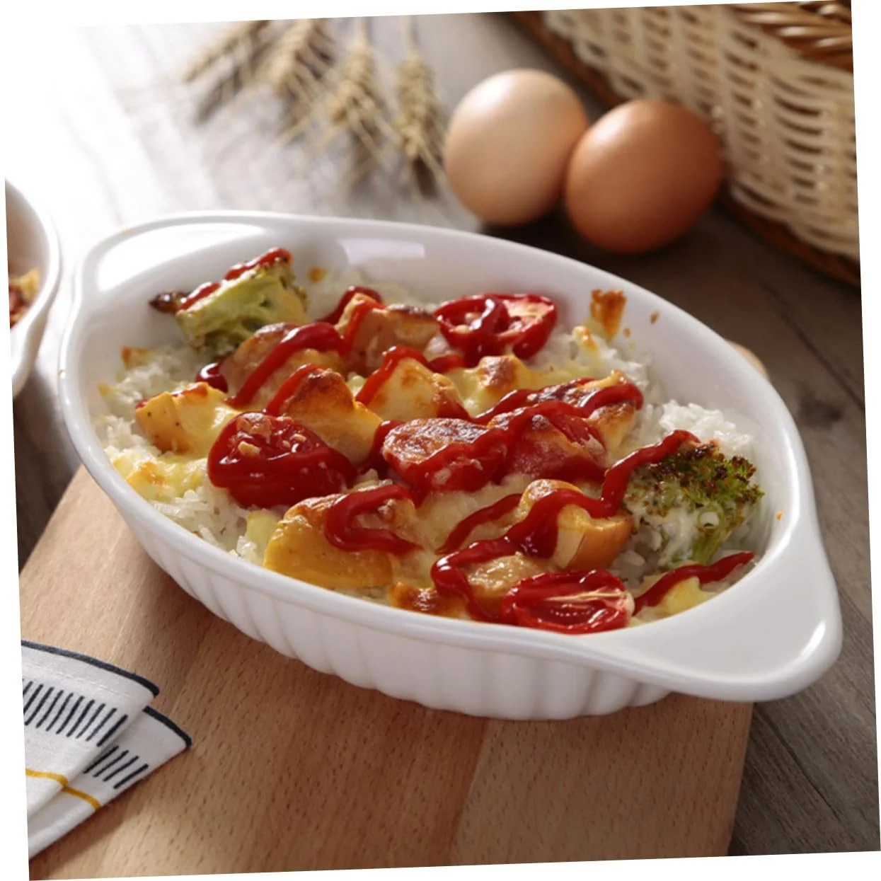 Форма для запікання керамічна овальна VALICLUD з двома ручками термостійка, фото №5 Форма для запікання керамічна овальна VALICLUD з двома ручками термостійка, фото №5