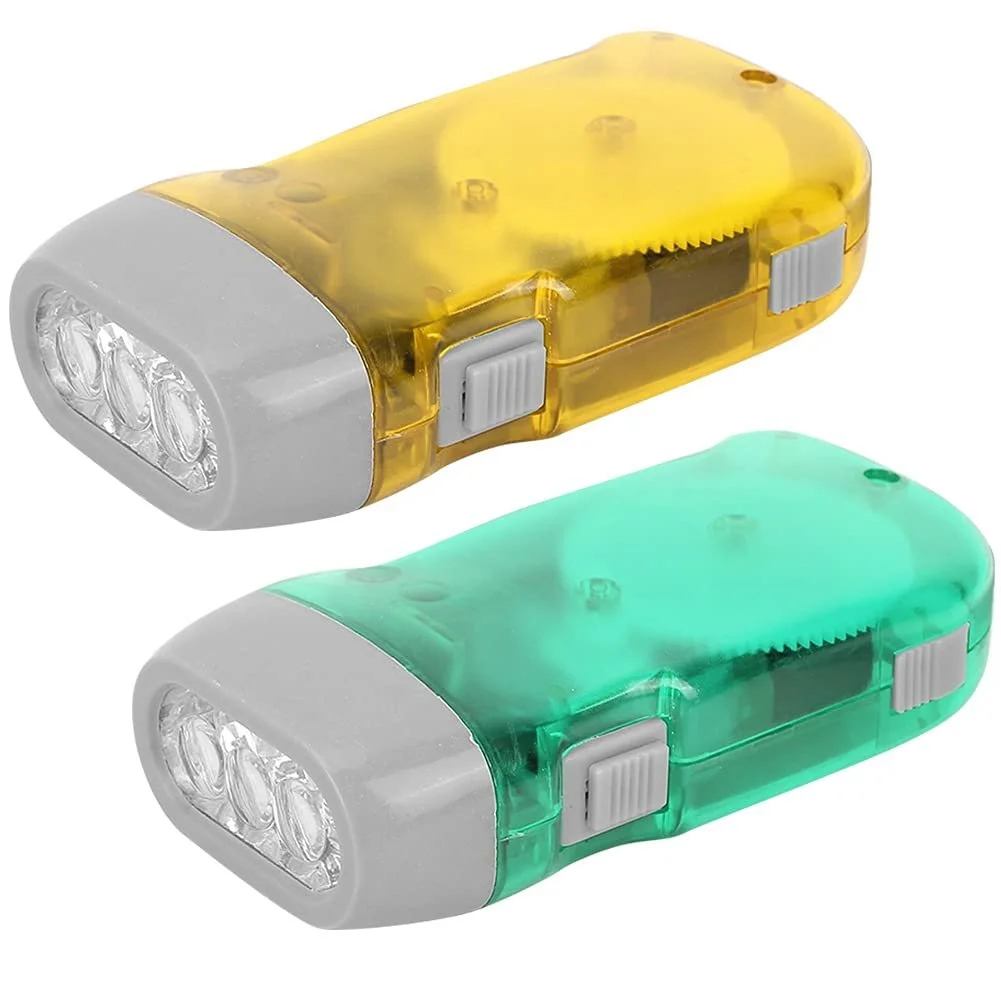 Ручний ліхтарик з ручним приводом Mini, ABS матеріал, аварійний , легкий, портативний, світлодіодне джерело світла, висока яскравість, для подорожей Жовтий з зеленим, фото №9