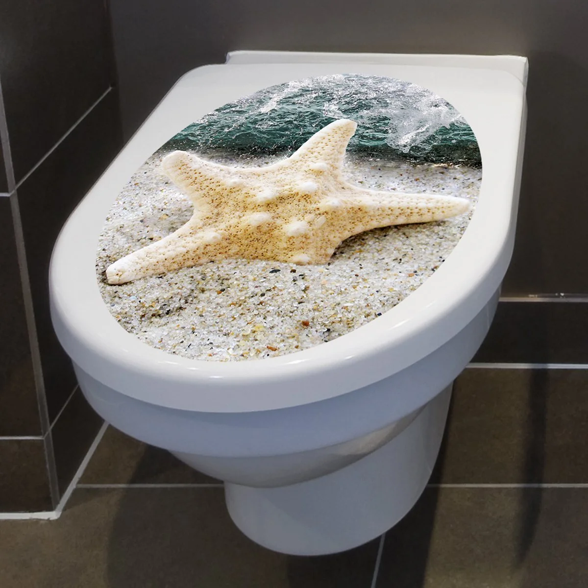 Наклейка на крышку унитаза Морская звезда 30 x 40 см, фото №3