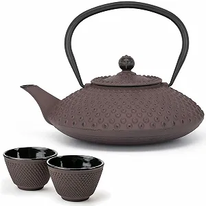 Чайник-заварник Чавунний Bredemeijer Asia 1.25 літра Фіолетовий з 2 чашками і фільтром - Фото 1