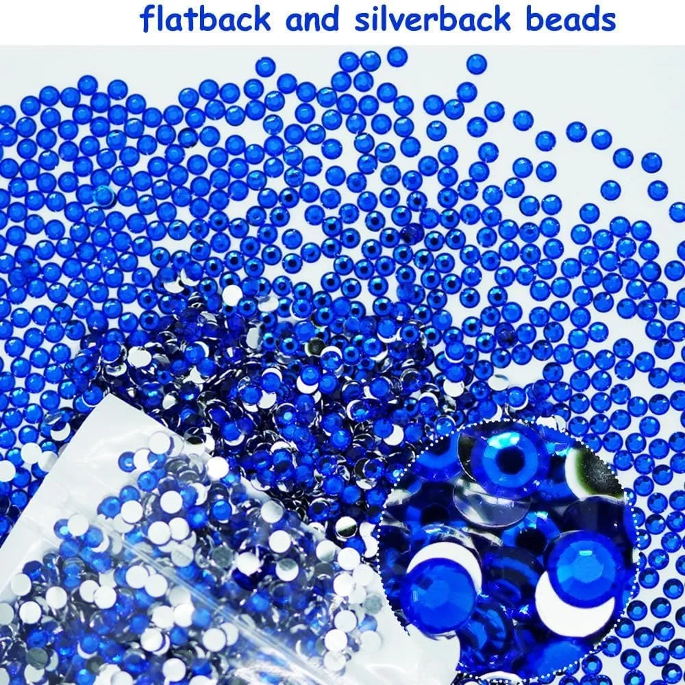 Стразы Плоские, Смола, Синий, Серебристая Подложка, 3 мм SS12, 5600 шт., фото №5