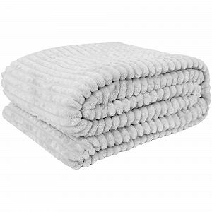 Одеяло Bestlivings XL (130 x 170 см) - Светло-серое - Флисовое одеяло из микрофибры - Жаккард, большое мягкое одеяло для обнимания - Фото 1