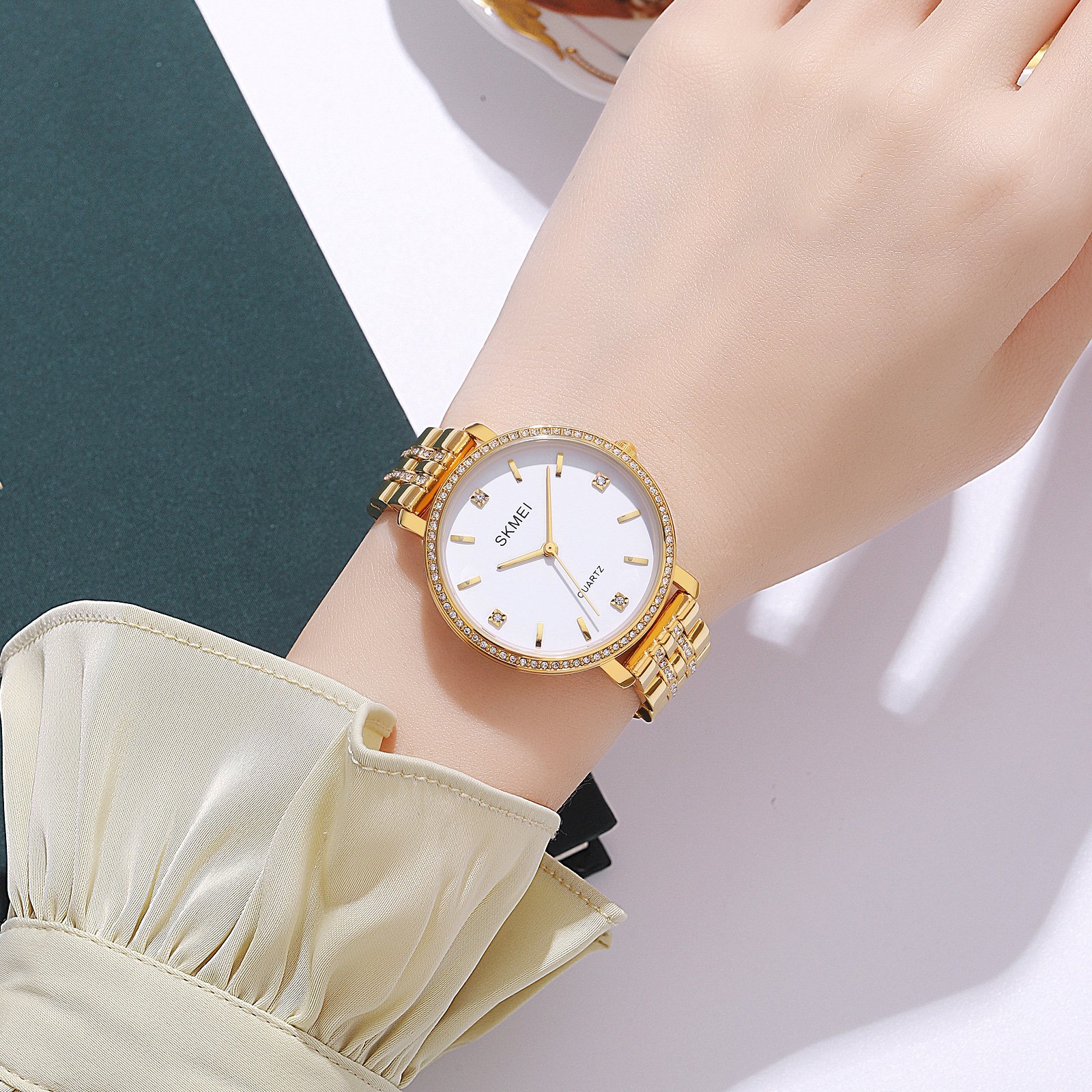 Годинник Skmei 2006GDWT Gold-White, фото №3