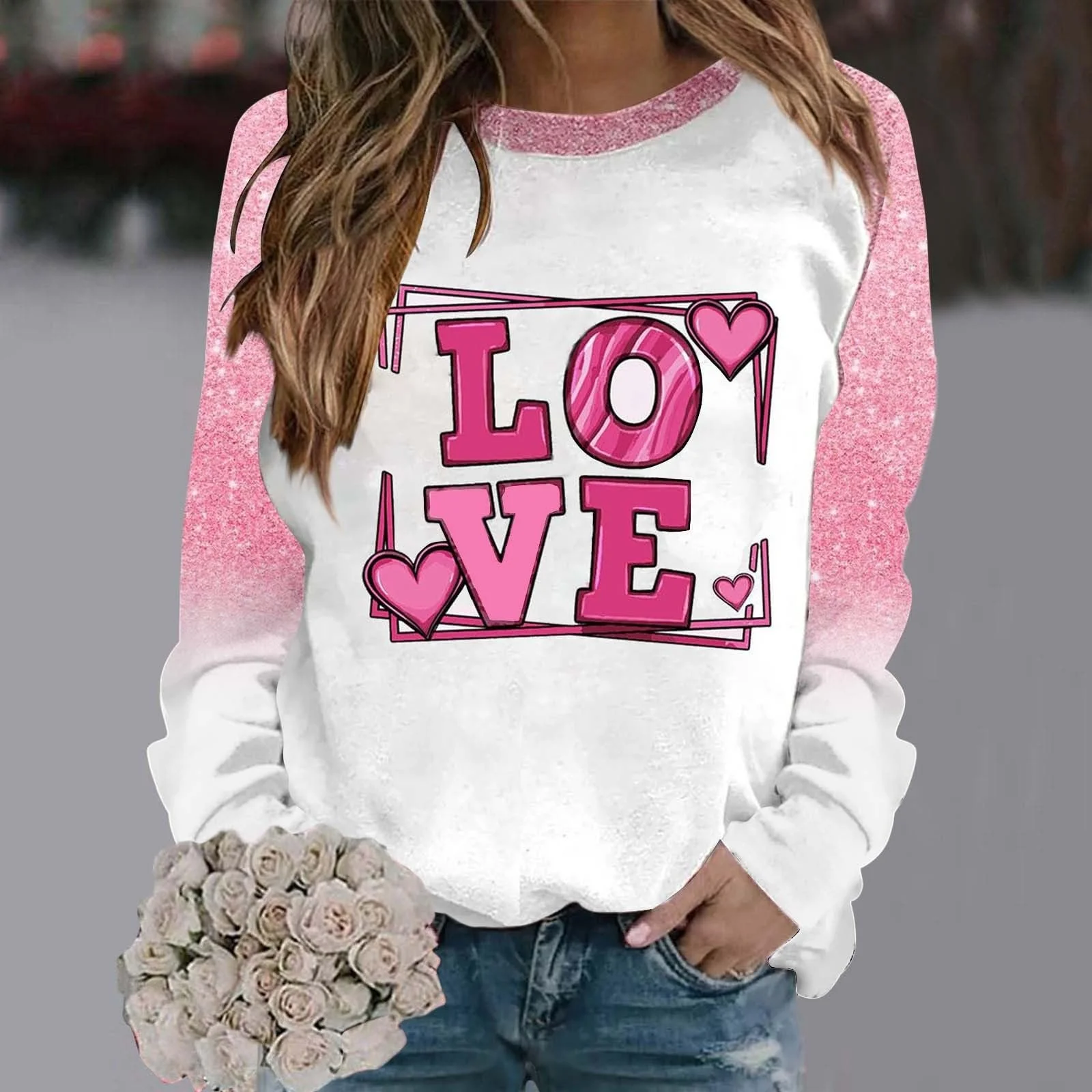 Жіноча толстовка Generisch без капюшона, елегантна, оверсайз, фото №2