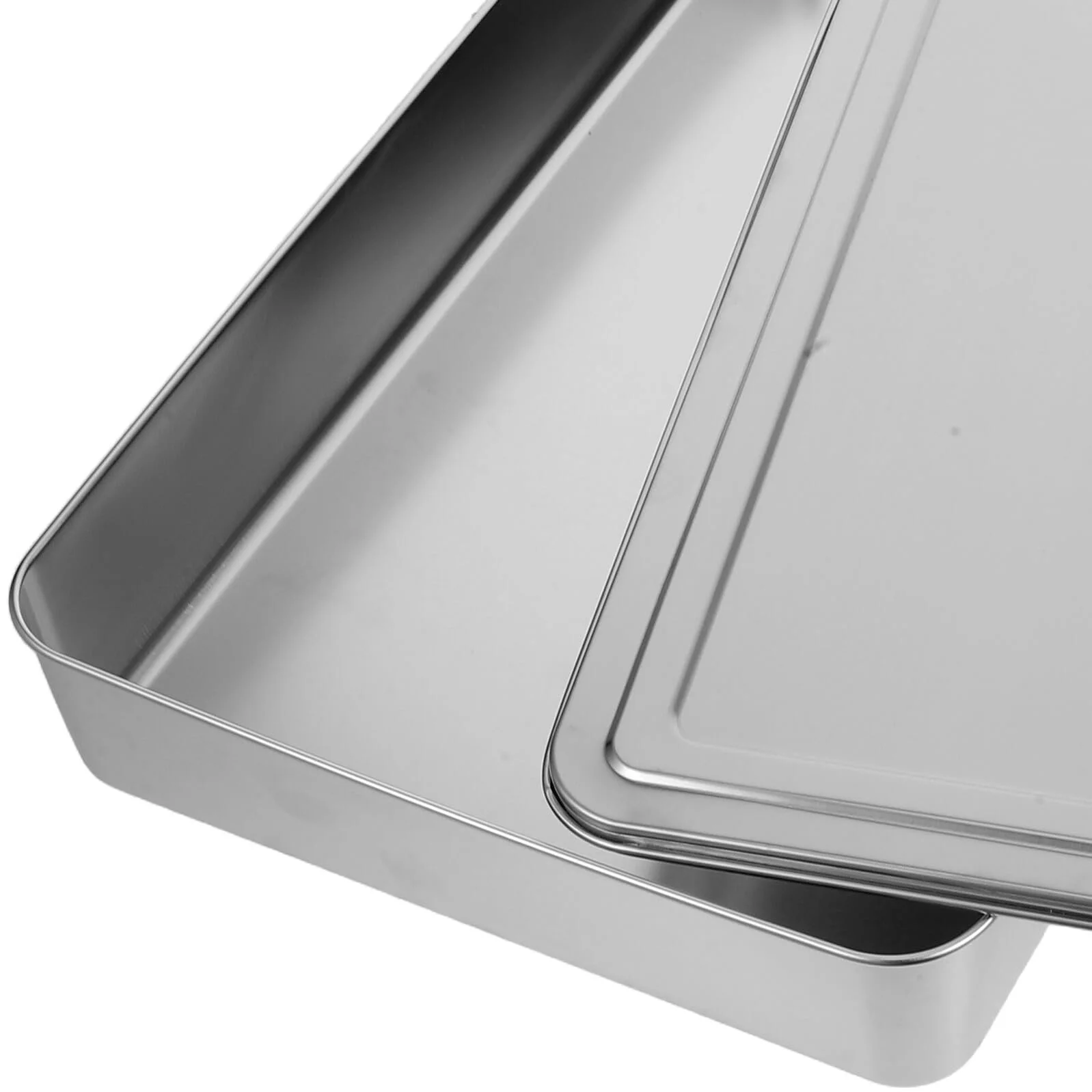 Форма для запекания Veemoon прямоугольная из нержавеющей стали с металлической крышкой 43х28х6 см, фото №3