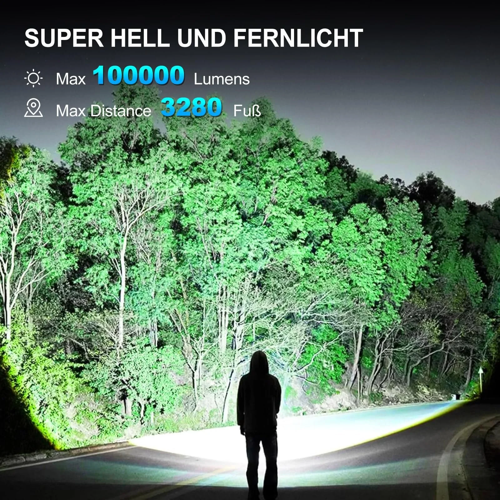 Фонарь LED Аккумуляторный 1000000 люмен, 5 режимов, IPX6 водонепроницаемый, фото №2 Фонарь LED Аккумуляторный 1000000 люмен, 5 режимов, IPX6 водонепроницаемый, фото №2