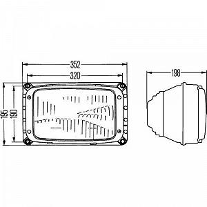 Фара HELLA 1AG 003 434-051 для IVECO CASE IH O+K HAMM ліва synthetic.ua - Фото 1