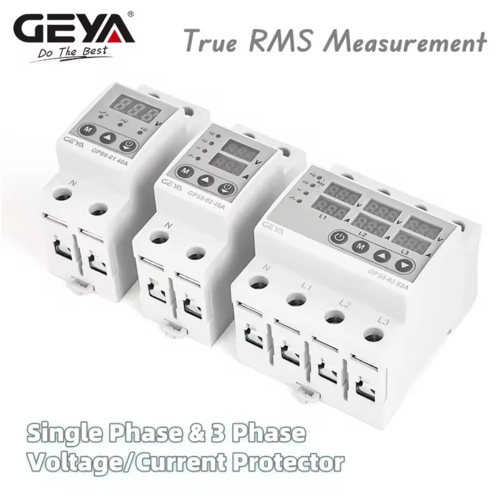 Реле контролю напруги GEYA GPS8-02 2P 40A 220V з дисплеєм, фото №6 Реле контролю напруги GEYA GPS8-02 2P 40A 220V з дисплеєм, фото №6