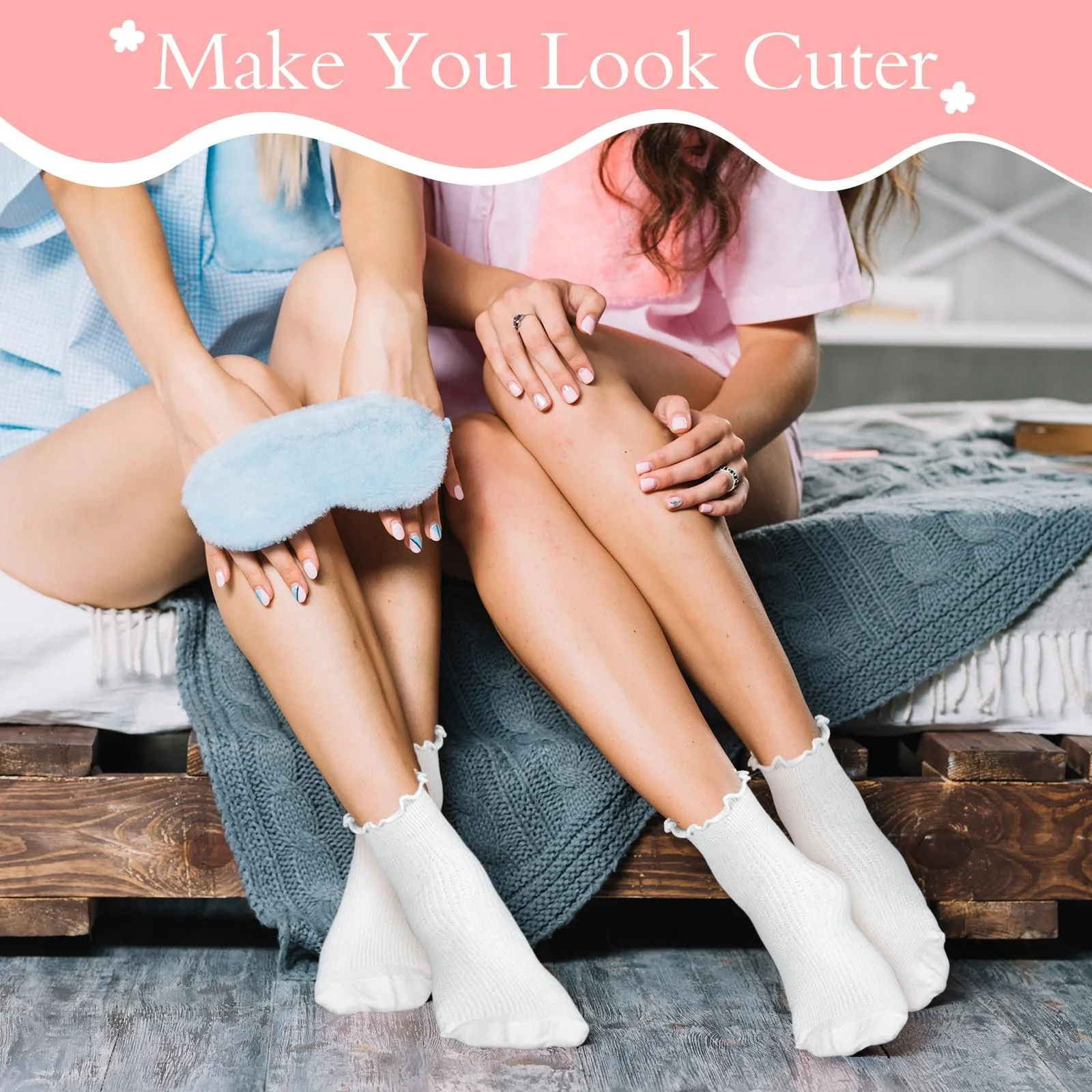 Шкарпетки з оборками WLLHYF для жінок, 4 пари, фото №6