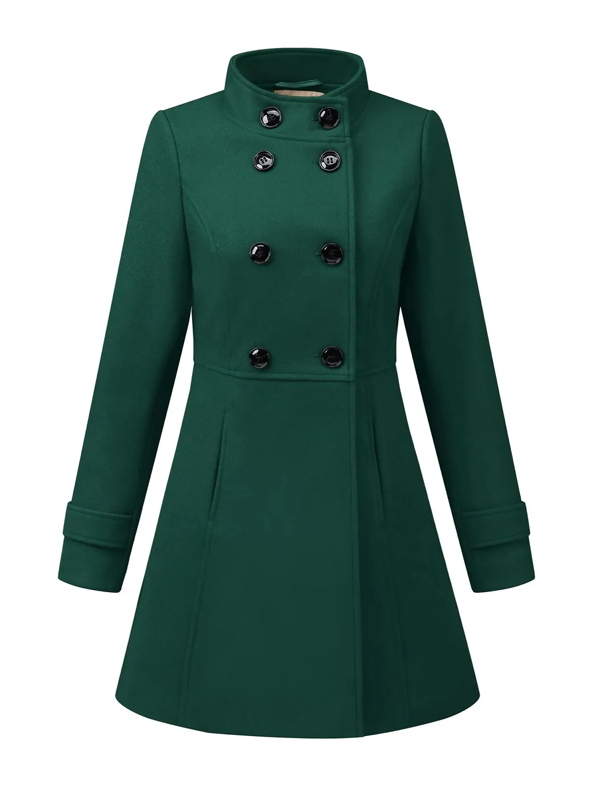 Тренч Allegra K A-силуэта, стойка-воротник, на пуговицах, фото №1 Тренч Allegra K A-силуэта, стойка-воротник, на пуговицах, фото №1