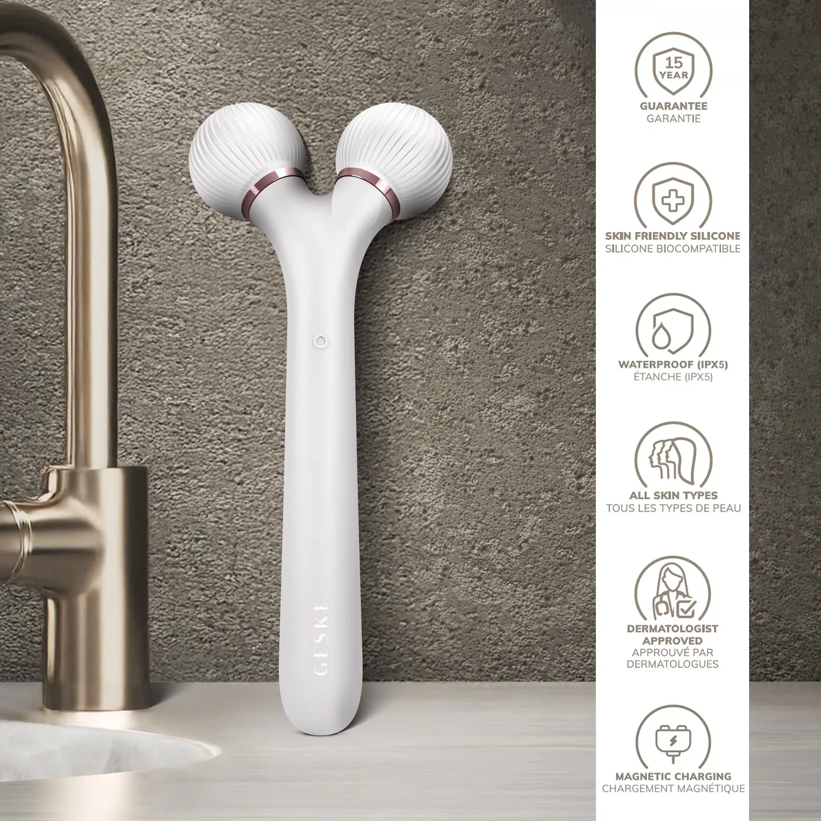 Ролер для обличчя GESKE SmartAppGuided Sonic Facial 4 в 1, фото №6