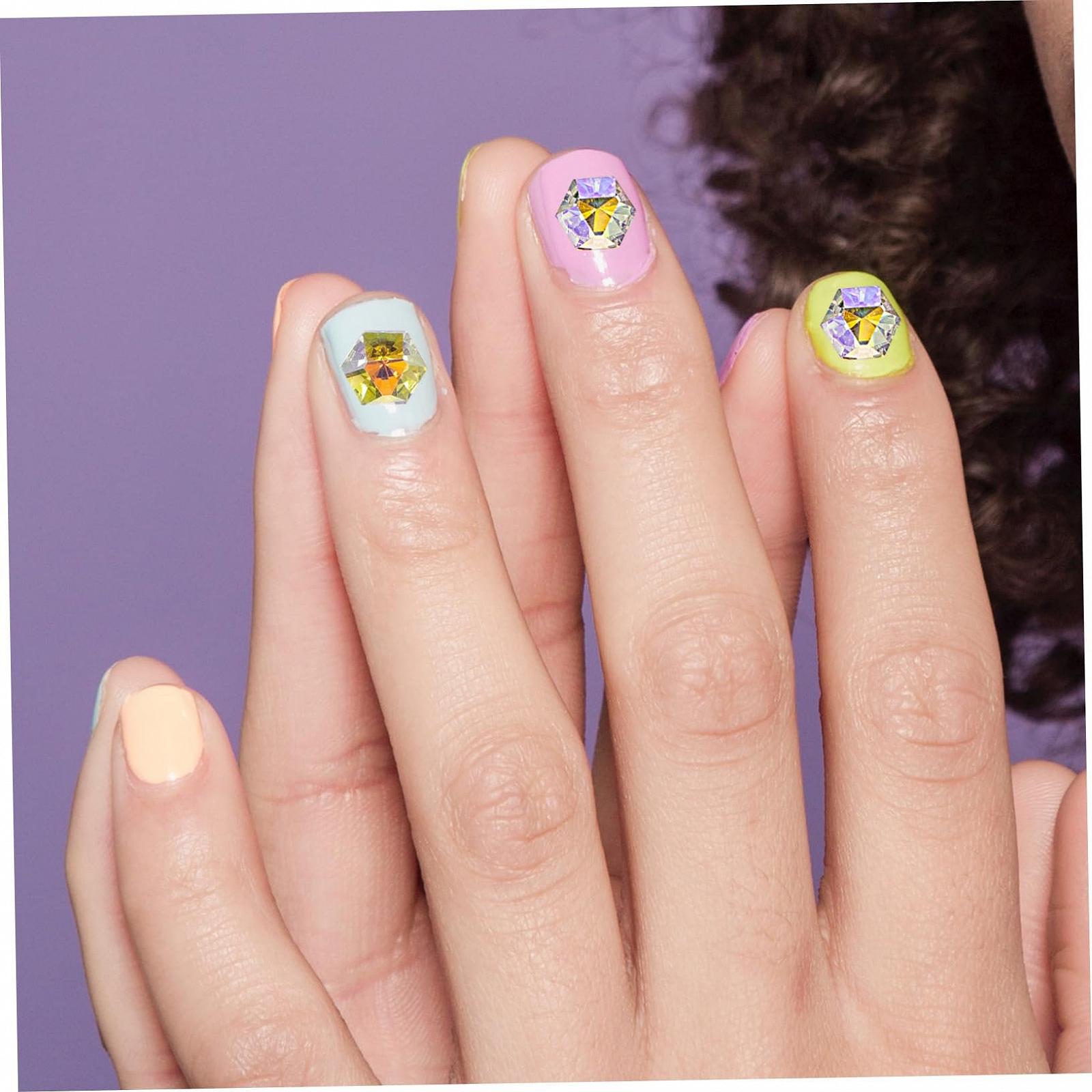 Кліпси для волосся FRCOLOR 50 шт. Камені для вечірнього манікюру Шестикутні, фото №5