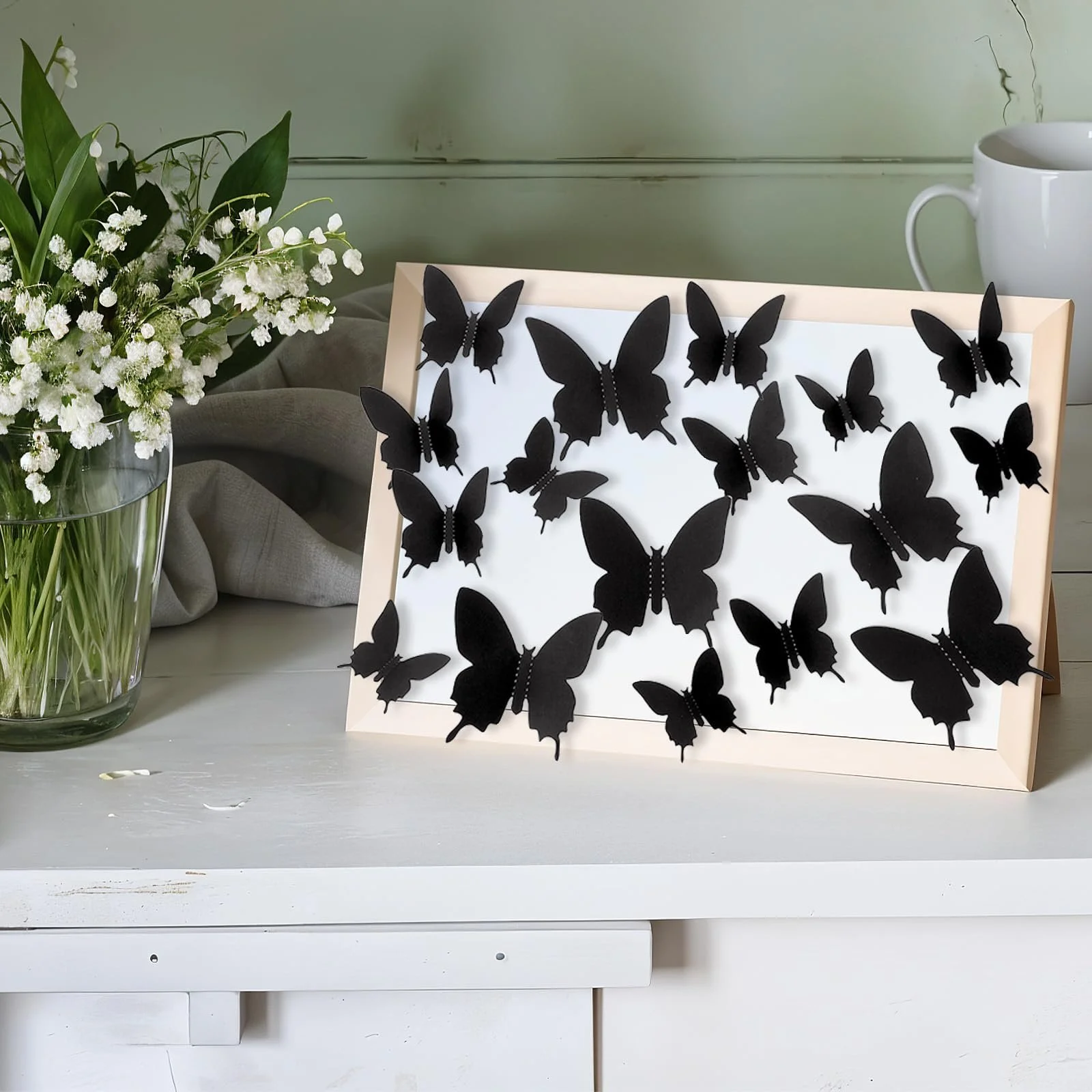 Набір наклейок на стіну 3D Метелики 48 штук Чорний, фото №5 Набір наклейок на стіну 3D Метелики 48 штук Чорний, фото №5
