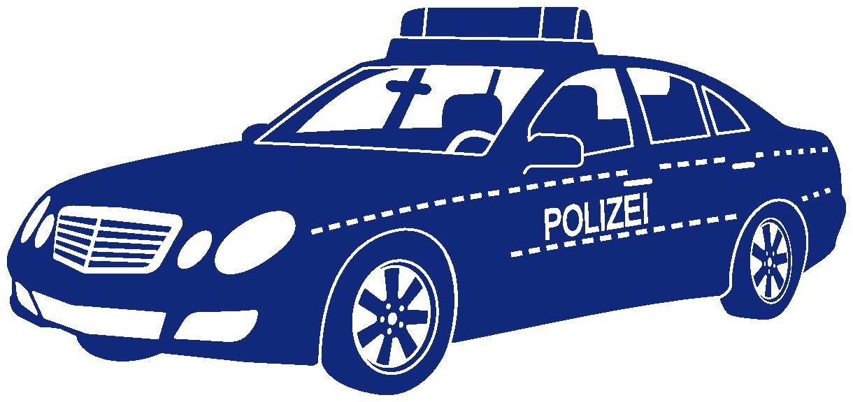 Наклейка на стену Samunshi® Polizeiauto Королевский синий 110 x 51 см, фото №1
