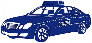 Наклейка на стіну Samunshi® Polizeiauto Королівський синій 110 x 51 см - Фото 1