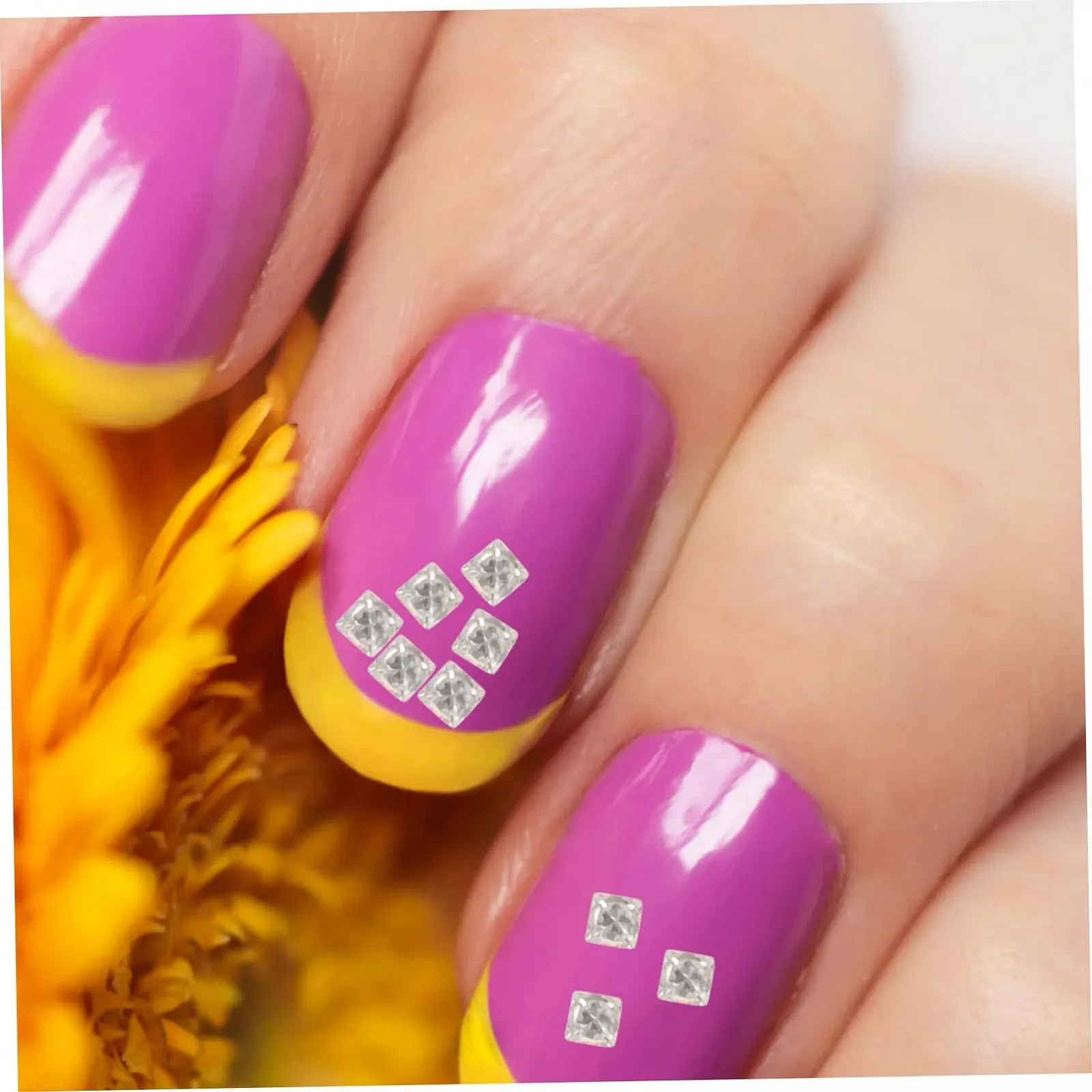 Набор украшений для ногтей с цирконом Mikinona, 50 штук, плоские самоклеящиеся драгоценные камни, розовые украшения для ногтей с кубическим цирконием для изысканного вида, фото №7