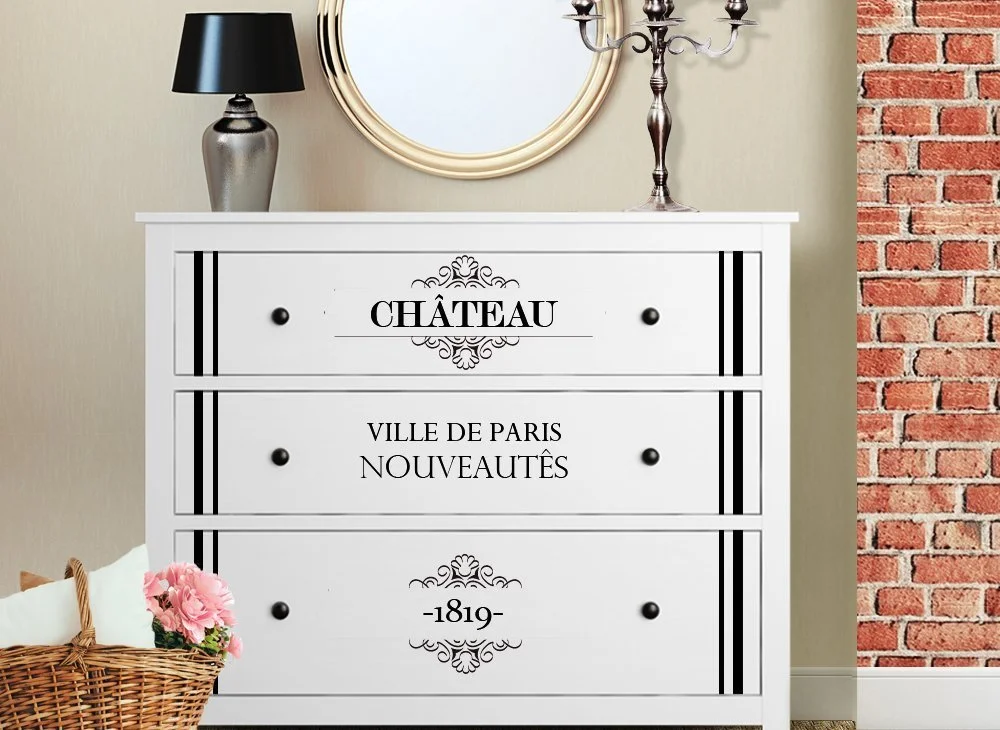 Наклейка на стіну Ikea Hemnes Vintage Style 2 W3341 Біла, фото №3 Наклейка на стіну Ikea Hemnes Vintage Style 2 W3341 Біла, фото №3