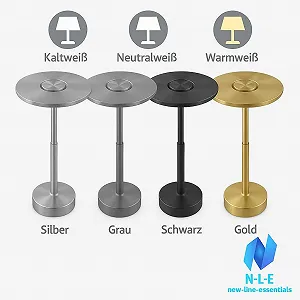 Настільна лампа N-L-E світлодіодна бездротова 5200 mAh срібляста synthetic.ua - Фото 1