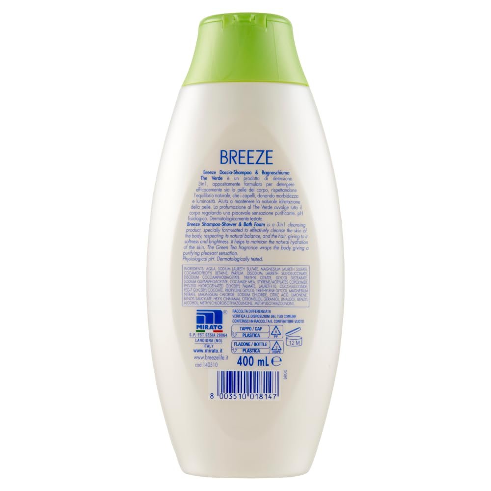Шампунь та гель для душу Breeze The Green 400 мл 6 шт та тальк Felce Azzurra 100 г, фото №3