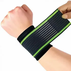 Бандаж эластичный для запястья RIAS Wrists Support Black-Green - Фото 1