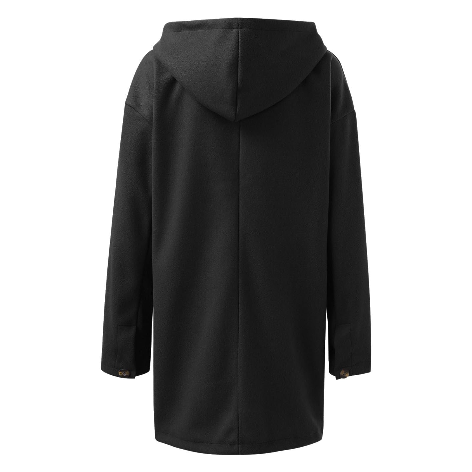 Вовняне пальто з капюшоном жіноче середньої довжини, фото №4