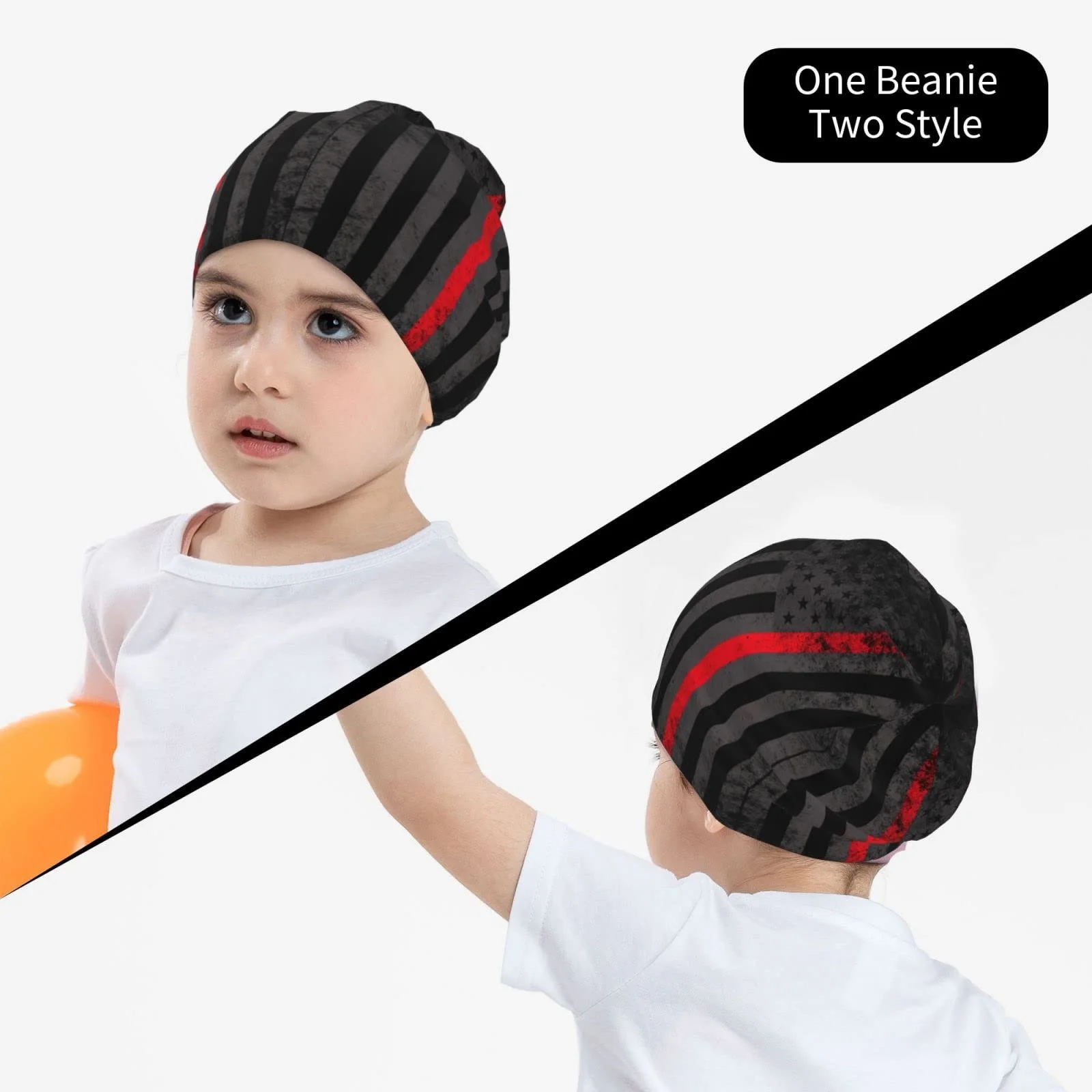 Шапка LOUJIN Fireman Thin Red Line для хлопчиків, slouchy, тепла в'язана, один розмір, фото №7