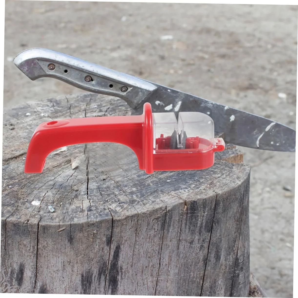 Точилка для ножей и ножниц TOYANDONA настольная металлическая Red, фото №6