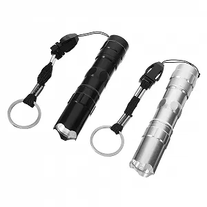 Міні Ліхтарик Водонепроникний Портативний Ударостійкий Алюмінієвий Сплав Аварійне Освітлення Брелок для вулиці Срібний/Чорний - Фото 1