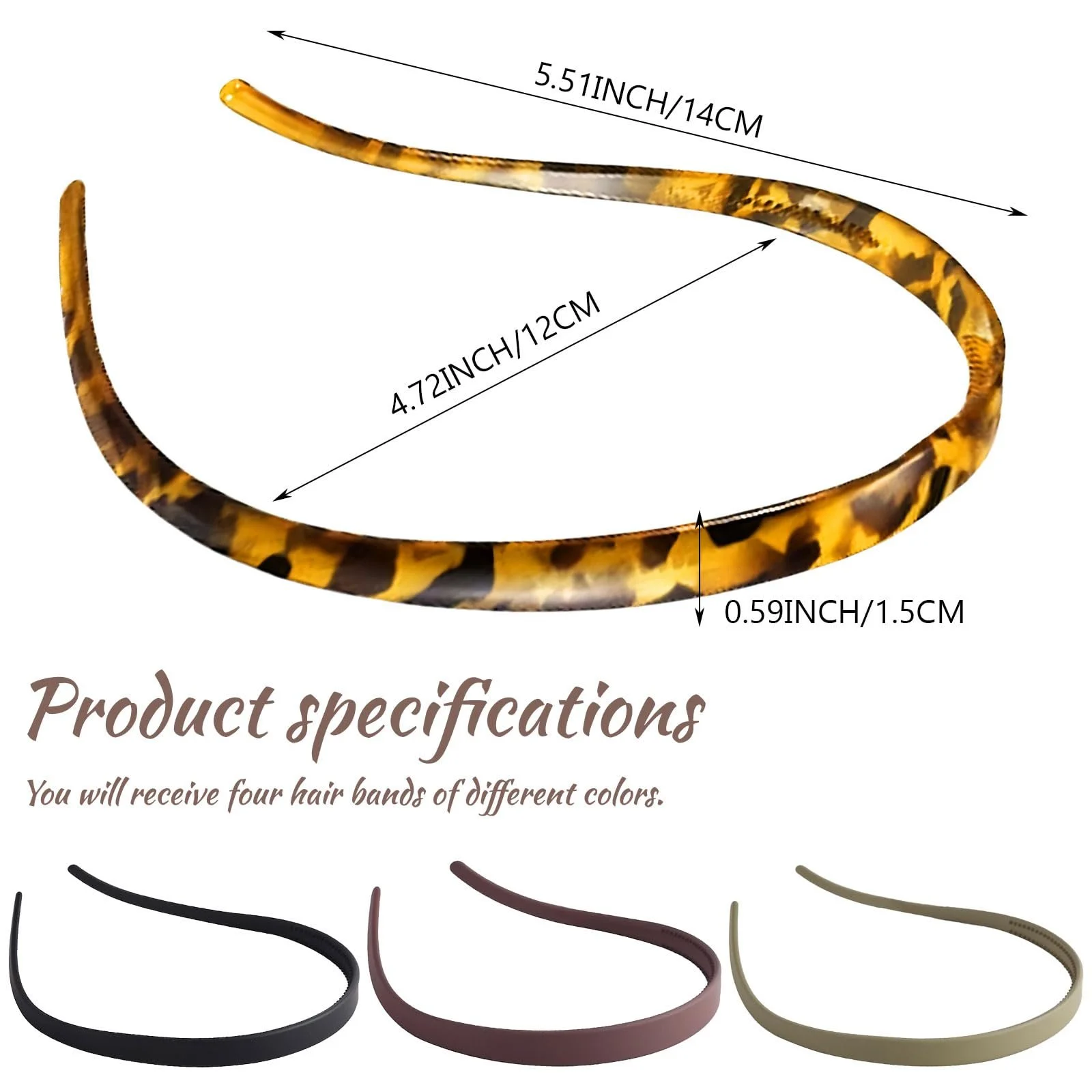 Набір з 4 обручів на голову, фото №2