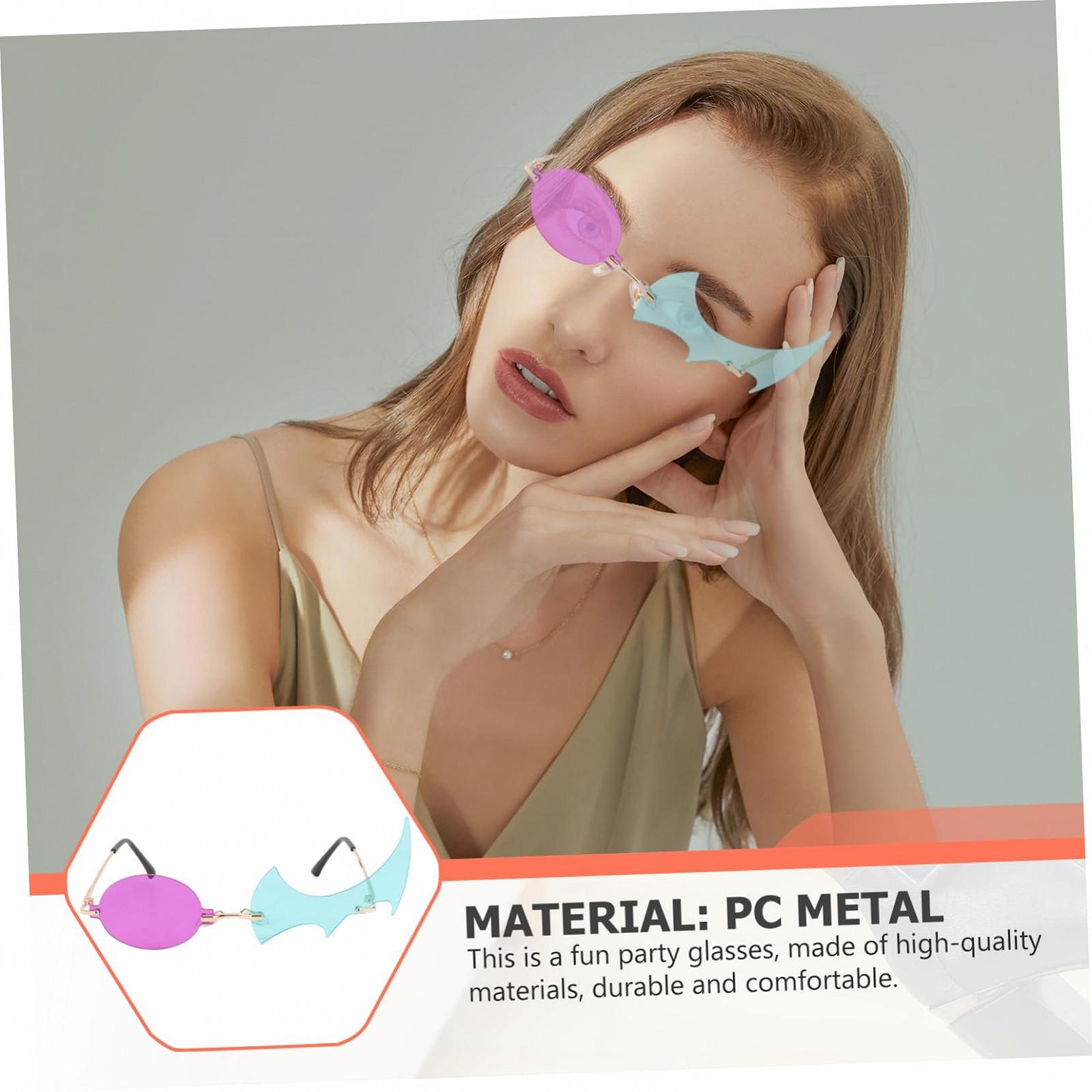 Солнцезащитные очки WRITWAA Без оправы Огни волны PC и металл Зеленый, фото №3