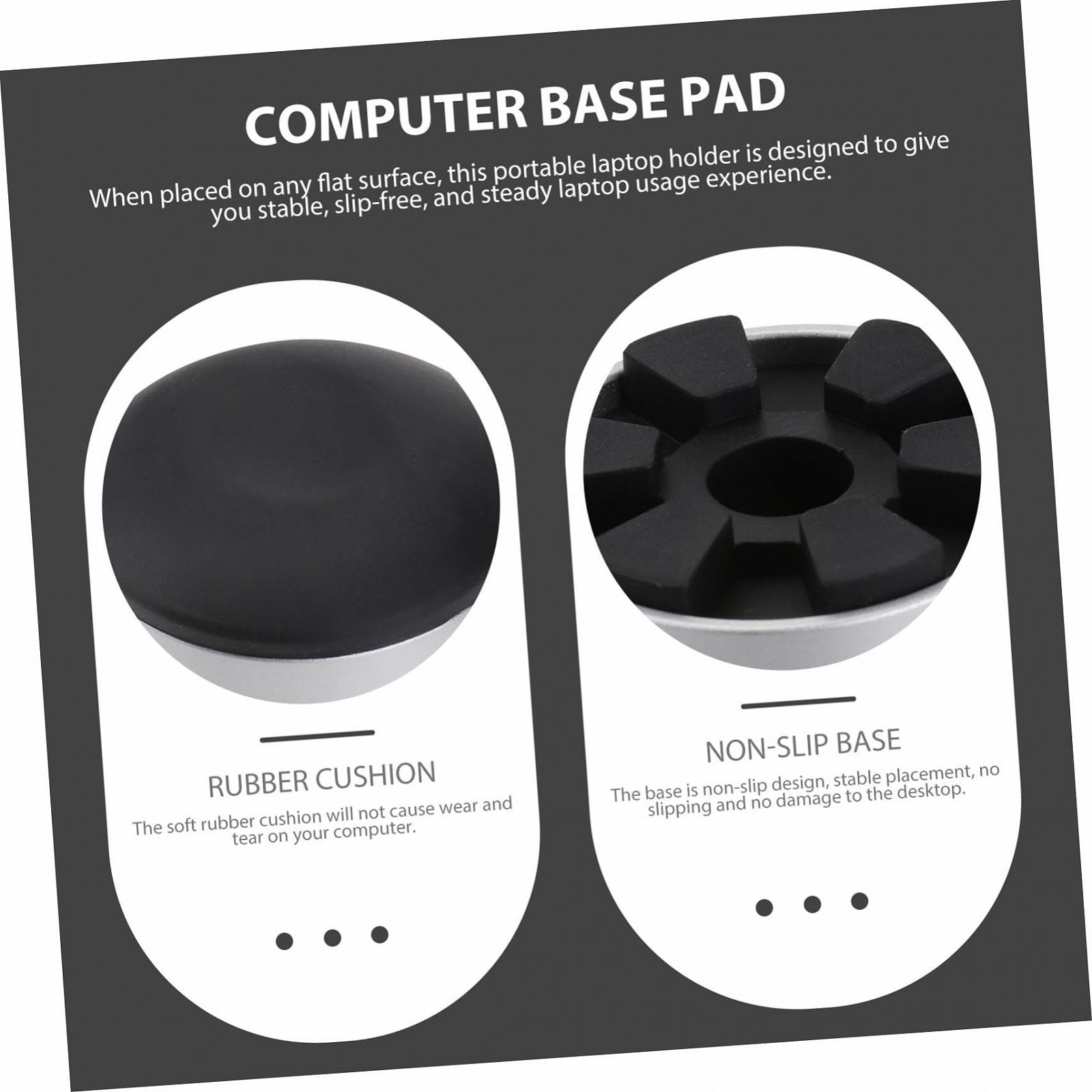 Подставка для ноутбука с вентиляцией. Эргономичный угол наклона. Портативная подставка из устойчивого к царапинам материала. Мини-возвышение для офиса и дома. Черная подставка для ноутбука., фото №9