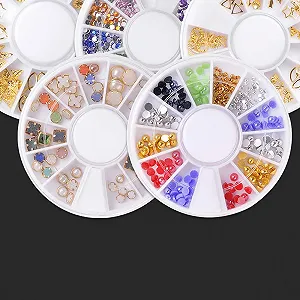 Набор металлических бусин для ногтей, металлические заклепки для маникюра, 3 шт. synthetic.ua - Фото 1