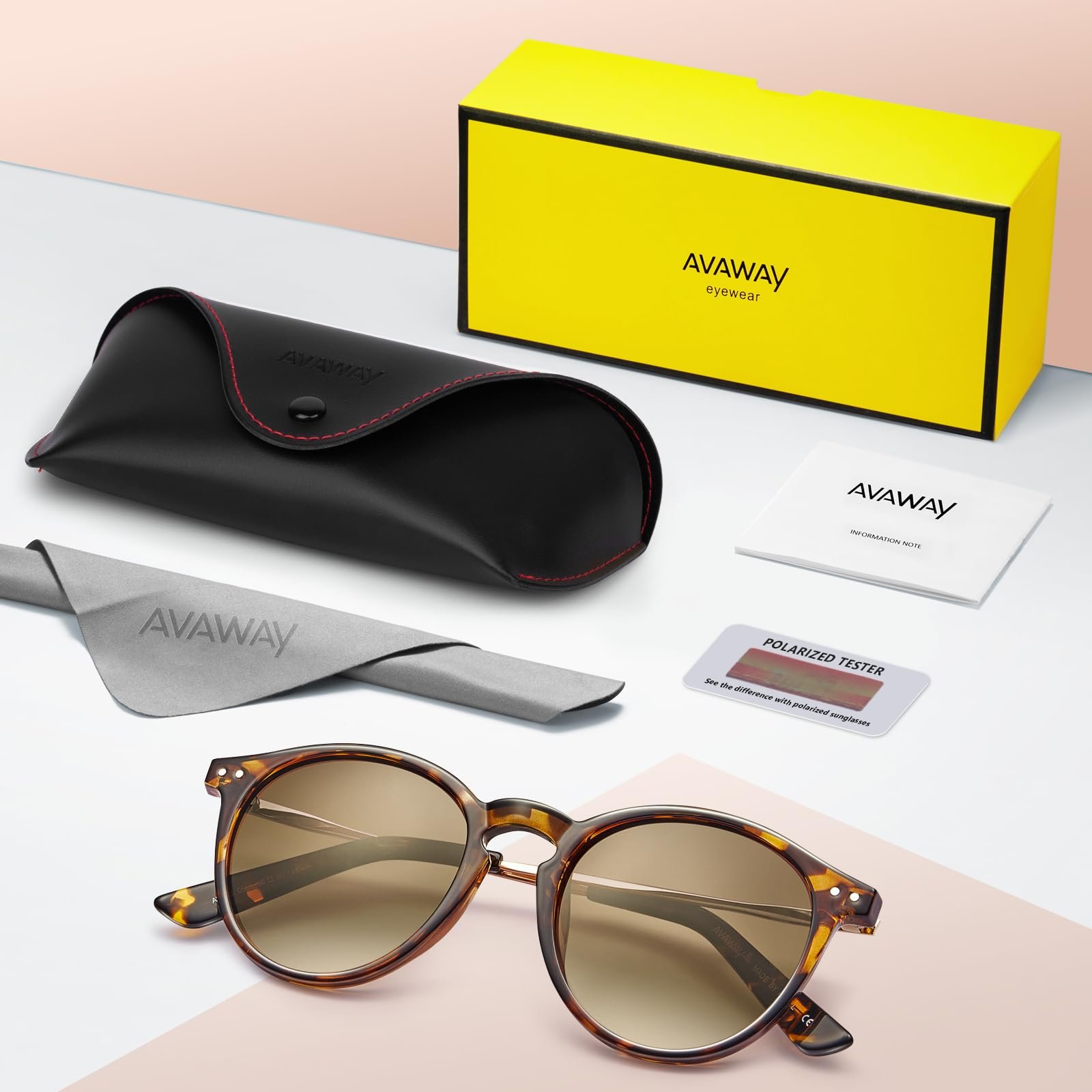 Сонцезахисні окуляри круглі жіночі, поляризовані, ретро вінтаж AVAWAY, захист UV400, легка оправа, фото №6