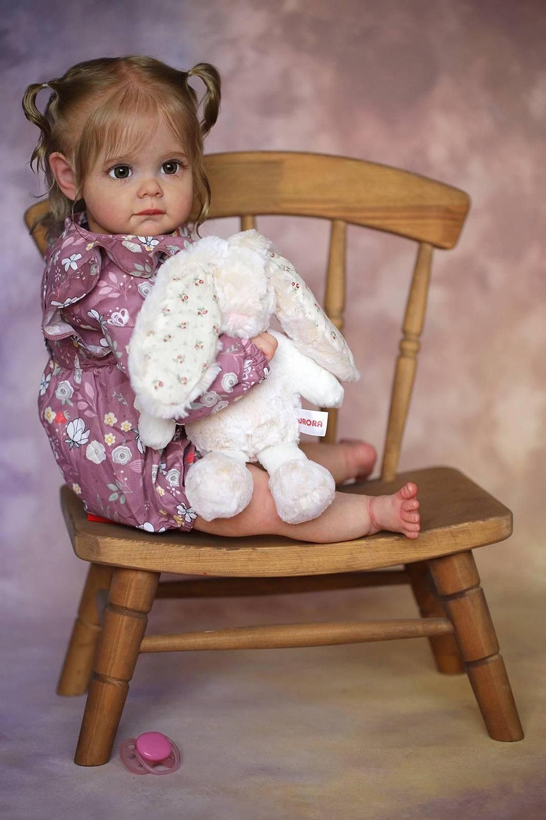Кукла Anano Reborn Baby Girl 60 см Реалистичная силиконовая девочка с голубыми глазами, фото №3