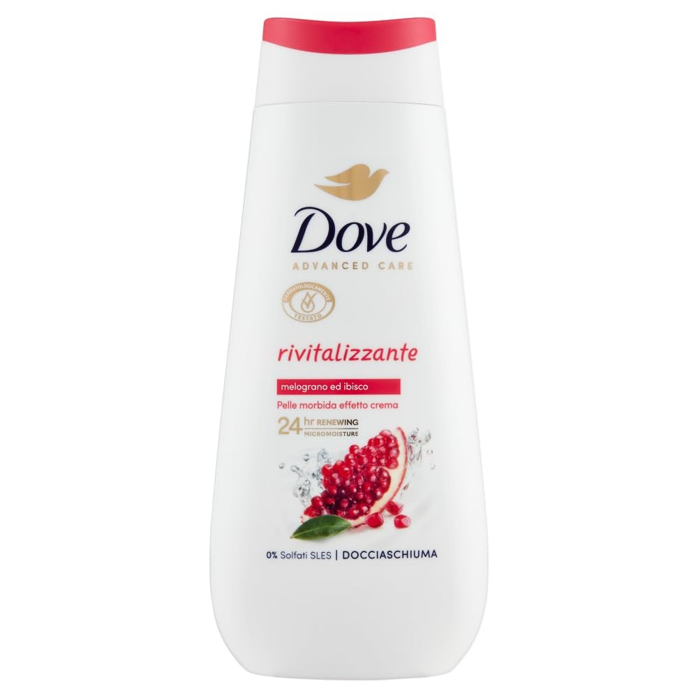 Гель для душу Dove Advanced Care Docciaschiuma Dolce Nutrimento з гранатом та гібіскусом 4 x 225 мл, фото №2