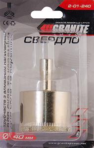 Свердло трубчасте GRANITE з алмазним напиленням для скла та плитки 40 мм 2-01-240 synthetic.ua - Фото 1