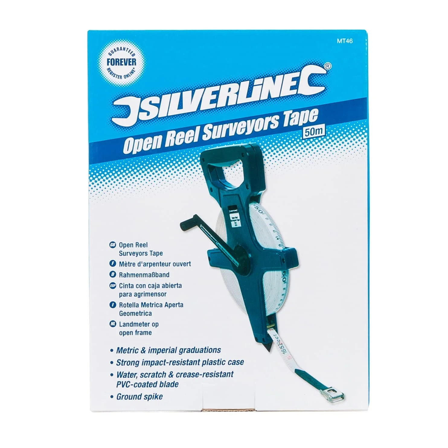 Рулетка Silverline MT46 з відкритою рамою 50 м, фото №3