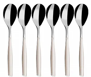 Купити Набір чайних ложок Bugatti Glamour GLAU-021F07/6, 6 шт., слонова кістка - Фото 1 Набір чайних ложок Bugatti Glamour GLAU-021F07/6, 6 шт., слонова кістка - Фото 1