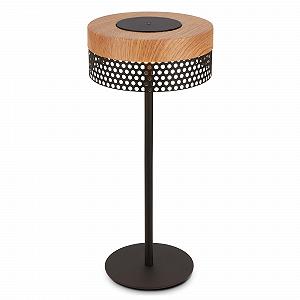 Настольная лампа BRILONER LED Беспроводная IP44 Сенсорная Регулируемая яркость Аккумуляторная 16 x 35 см Черное дерево - Фото 1