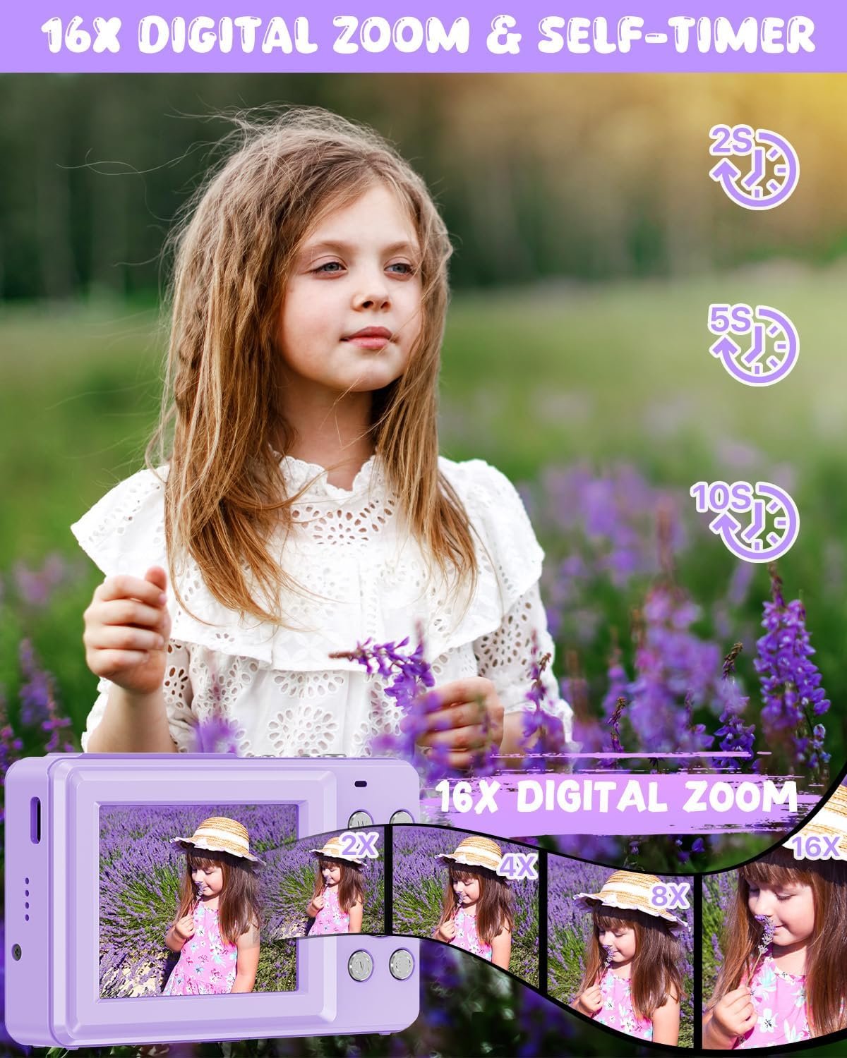 Фотоапарат AOREGRE 44Мп / CMOS / FHD 1080p 30fps / 16Х зум / Wi-Fi / Фіолетовий, фото №6