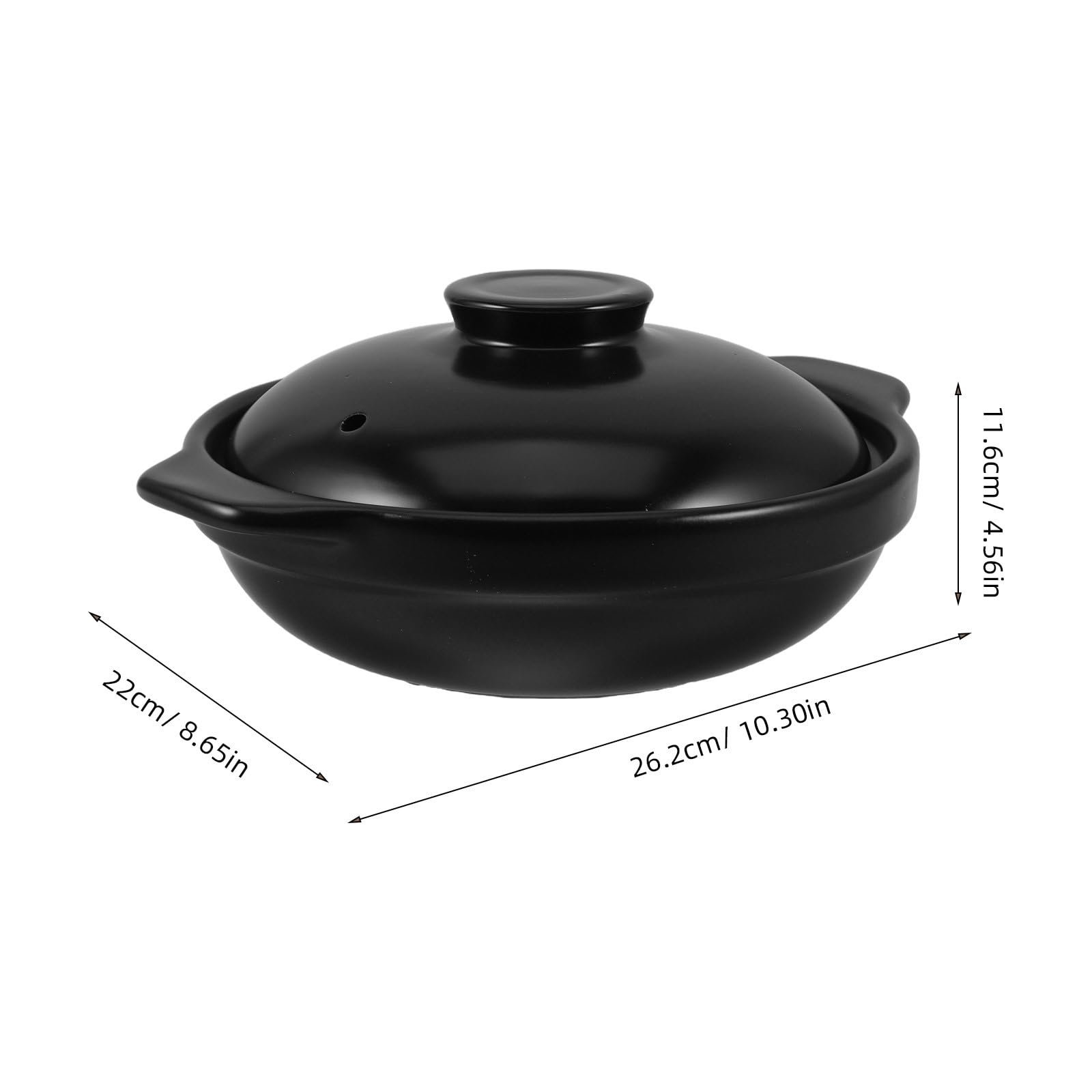Горщик глиняний Healifty Керамічний 1,7 л з кришкою термостійкий для тушкування та супів 2-3 особи, фото №6
